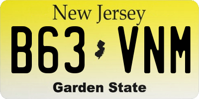 NJ license plate B63VNM