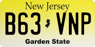 NJ license plate B63VNP