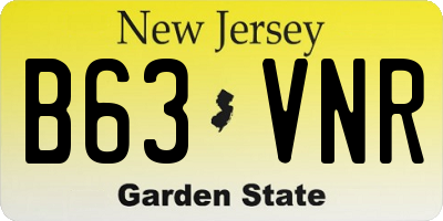NJ license plate B63VNR