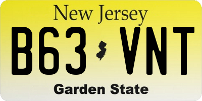 NJ license plate B63VNT