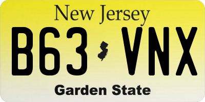 NJ license plate B63VNX