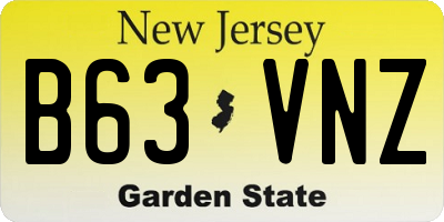 NJ license plate B63VNZ