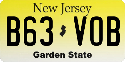 NJ license plate B63VOB