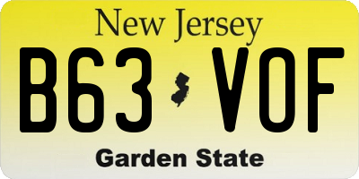NJ license plate B63VOF