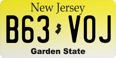 NJ license plate B63VOJ