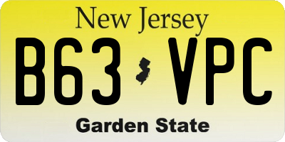 NJ license plate B63VPC