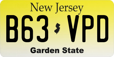 NJ license plate B63VPD