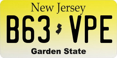 NJ license plate B63VPE