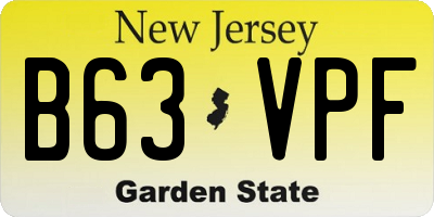 NJ license plate B63VPF