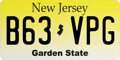 NJ license plate B63VPG