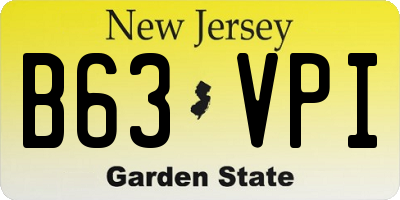 NJ license plate B63VPI