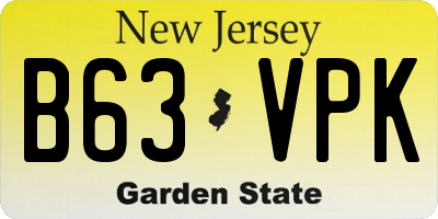 NJ license plate B63VPK