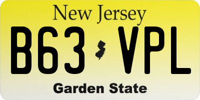 NJ license plate B63VPL