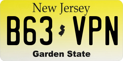 NJ license plate B63VPN