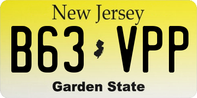 NJ license plate B63VPP