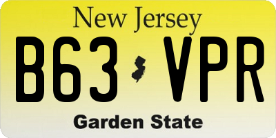 NJ license plate B63VPR