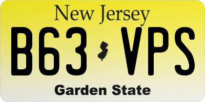 NJ license plate B63VPS