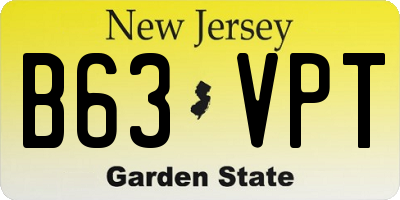 NJ license plate B63VPT