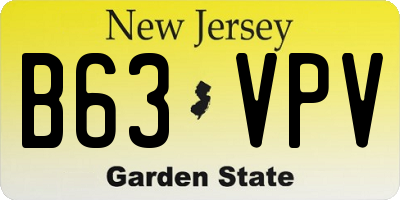 NJ license plate B63VPV