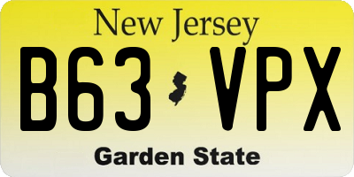 NJ license plate B63VPX