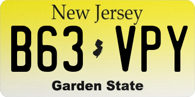 NJ license plate B63VPY