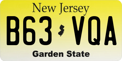 NJ license plate B63VQA
