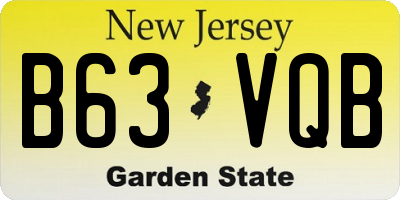 NJ license plate B63VQB