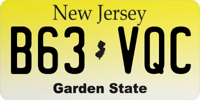 NJ license plate B63VQC