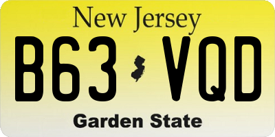 NJ license plate B63VQD