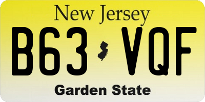 NJ license plate B63VQF