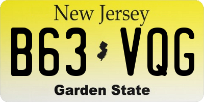 NJ license plate B63VQG
