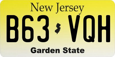 NJ license plate B63VQH