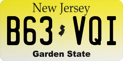 NJ license plate B63VQI