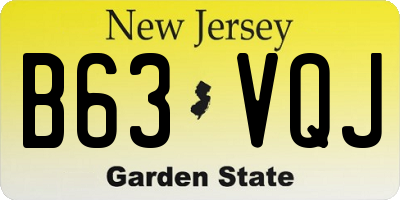 NJ license plate B63VQJ