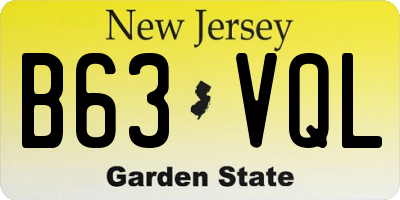 NJ license plate B63VQL