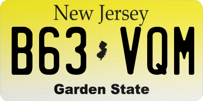 NJ license plate B63VQM