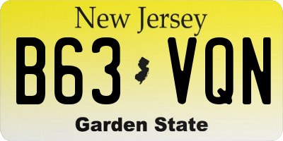 NJ license plate B63VQN
