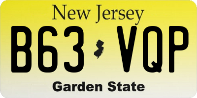 NJ license plate B63VQP