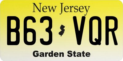 NJ license plate B63VQR