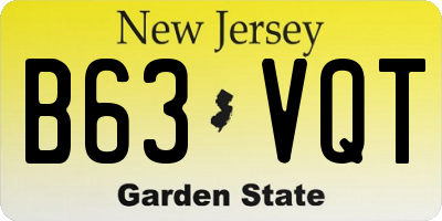 NJ license plate B63VQT