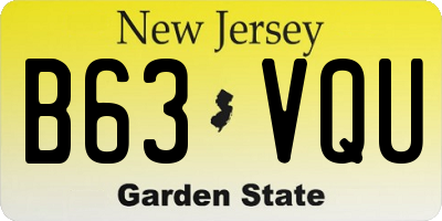 NJ license plate B63VQU