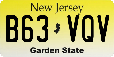 NJ license plate B63VQV