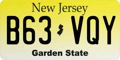 NJ license plate B63VQY