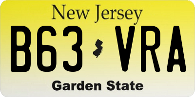 NJ license plate B63VRA