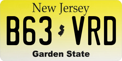 NJ license plate B63VRD