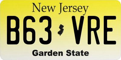 NJ license plate B63VRE