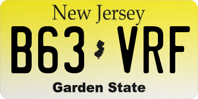 NJ license plate B63VRF