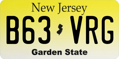 NJ license plate B63VRG