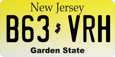 NJ license plate B63VRH