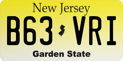 NJ license plate B63VRI